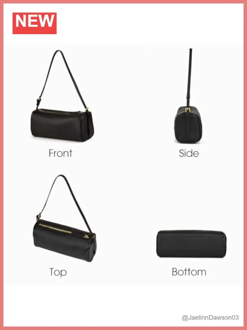 Premium Full Grained Leather Hobo Barrel Crossbody Bag with Adjustable Strap